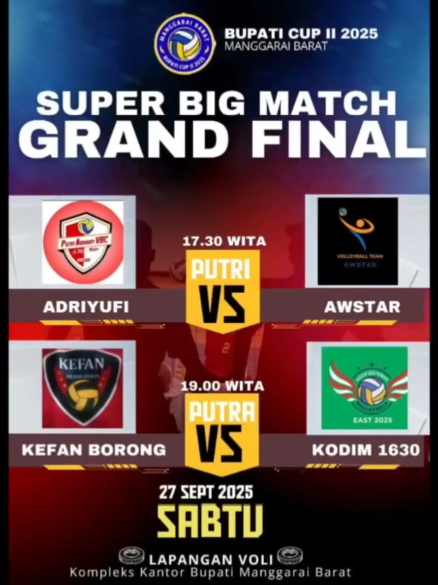 GRAND FINAL BUPATI CUP MANGGARAI BARAT 2025 #bupatimabarcup2025 #nttpride🏝🔥 #volleyball #volleyballgirls #volleyballplayer 