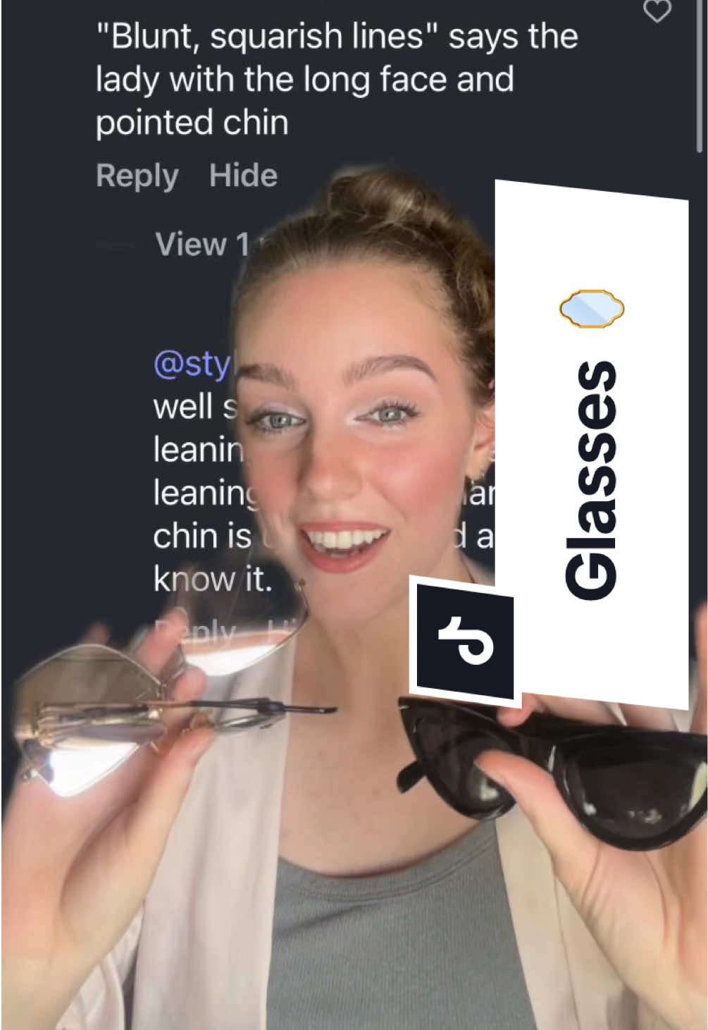 There are no right answers in reflective styling.. that’s the whole point #stylingbypriest #reflectivestyling #styletheory #sunglasses #greenscreen 