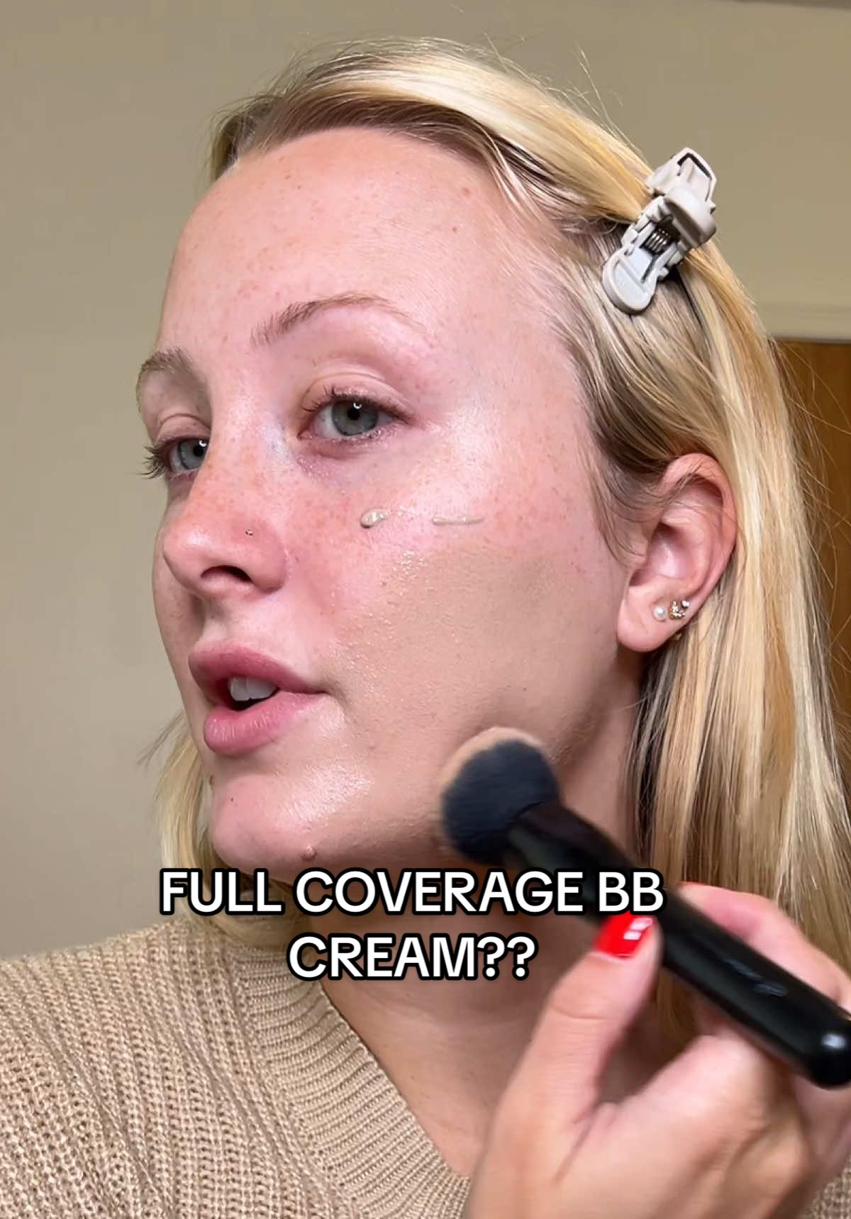 trying the viral full coverage bb cream I’ve been seeing allll over!! 🫣 #makeup #makeuptutorial #makeupartist #bbcream #fullcoverage 