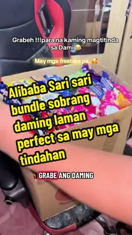 Sa may mga tindahan jan check niyo to  perfect pang tinda may freebies pa kaya tutubo talaga #sarisaribundle #pangtinda #tindahan#snacks #alibabafoodsph 