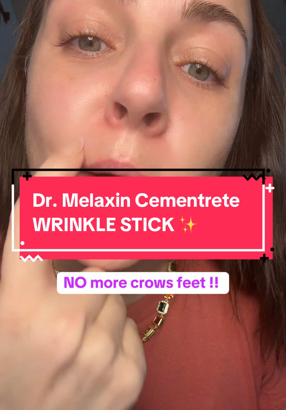 Dr. Melaxin Cementrete calcium wrinkle stick balm ! This has worked on my crows feet my 11s frown line smokers lines really giving volume to those line! #drmelaxin #wrinklestick #drmelaxinwrinklestick #wrinkles #crowsfeet #finelines #antiaging #skincareover40 