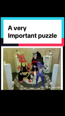 I bring @Bleo! @Ironfox and Charbold on a very inportant mission: to solve a puzzle in this room. #vrchat #comedy #furry #chameleon 