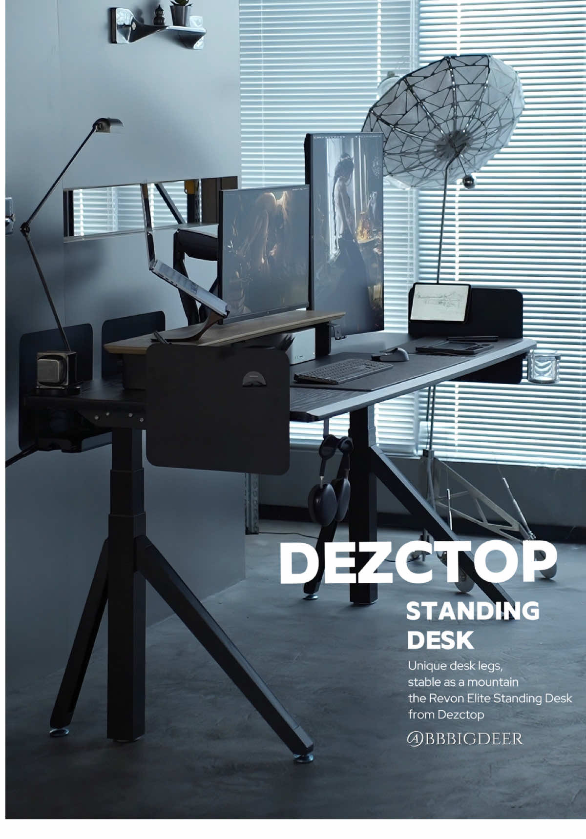 Unique desk legs, stable as a mountain！ Upgrade your setup with the Revon Series Standing Desk  Enter promo code [BIGDEER] and get a free mouse pad 🎁  (Choose between NQ900 Large or NQ350 Small)  👉 Check out my profile #RevonElite #StandingDesk #DeskSetup #HomeOffice #dezctop 