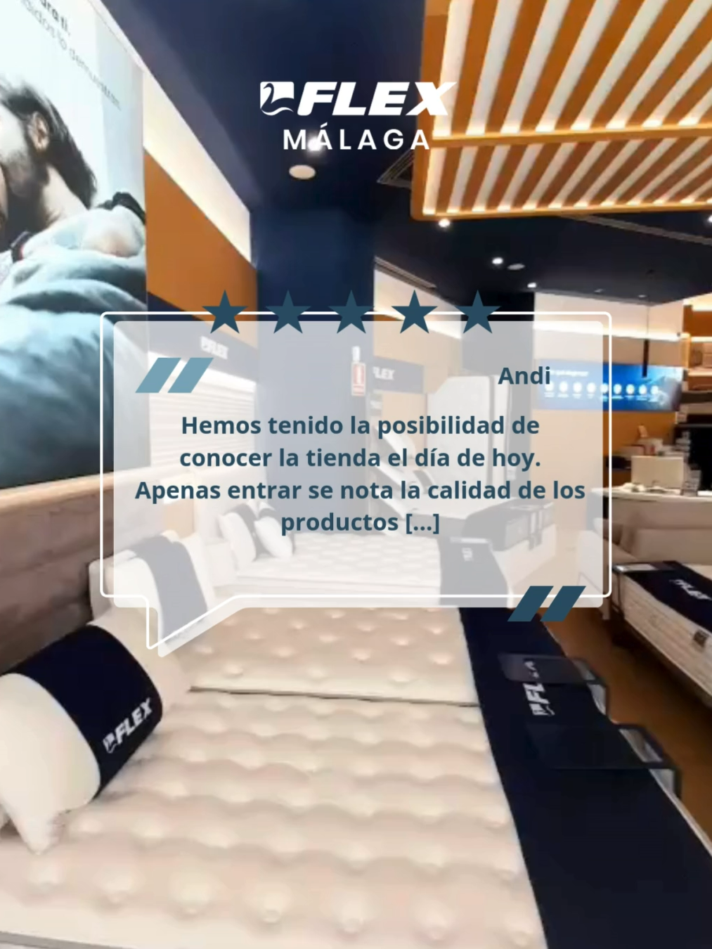 💬 Nuestros clientes hablan por nosotros “Hemos tenido la posibilidad de conocer la tienda el día de hoy. Apenas entrar se nota la calidad de los productos.” ✨ 📍 Ven a Flex Málaga y comprueba por ti mismo por qué nuestro descanso marca la diferencia. AVDA. DE LA AURORA 30 BLVR. LOUIS PASTEUR 12 #FlexMálaga #OpinionesClientes #FlexEspaña #CalidadFlex #ColchonesFlex #DescansoDeCalidad #DormirBien #SueñoReparador #TiendaDeColchones #ConfianzaFlex #ClientesFelices