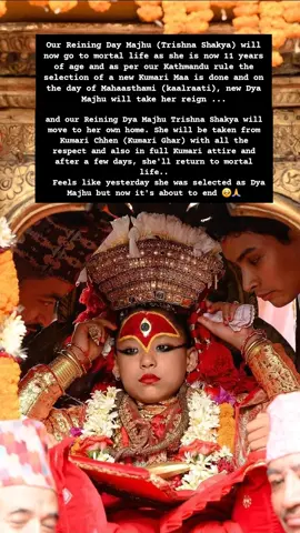in the end I've kept pic of our New kumari maa as our royal  Kumari of kathmandu Trishna Shakya' reign is about to endand  New Dya Majhu( kumari maa )Arya Tara Shakya will take her place on the day of Mahaasthami (kaalratri)  ..🙏🥺❤  #kumarimaa #newkumarimaju #oldkumarimaju ##akriti_M 