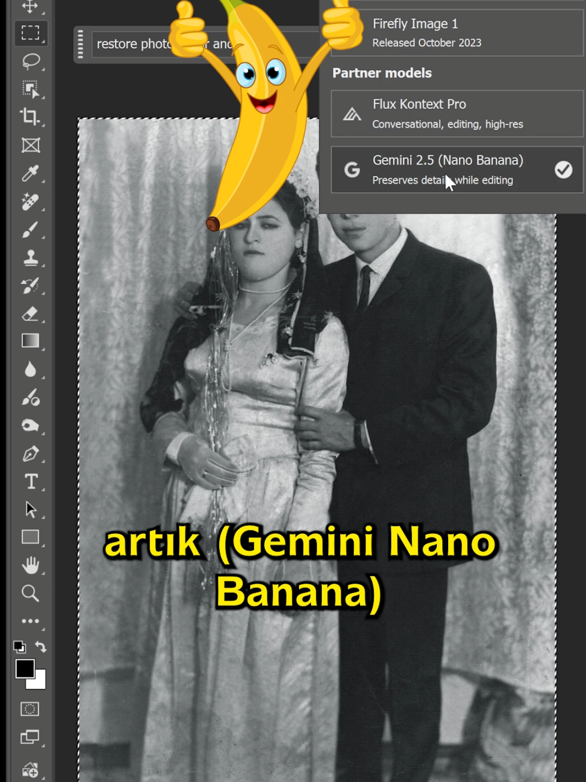 Photoshop'a muz geldi🍌 #photoshopdersleri #nanobanana #gemini #yapayzeka #photoshop2026 