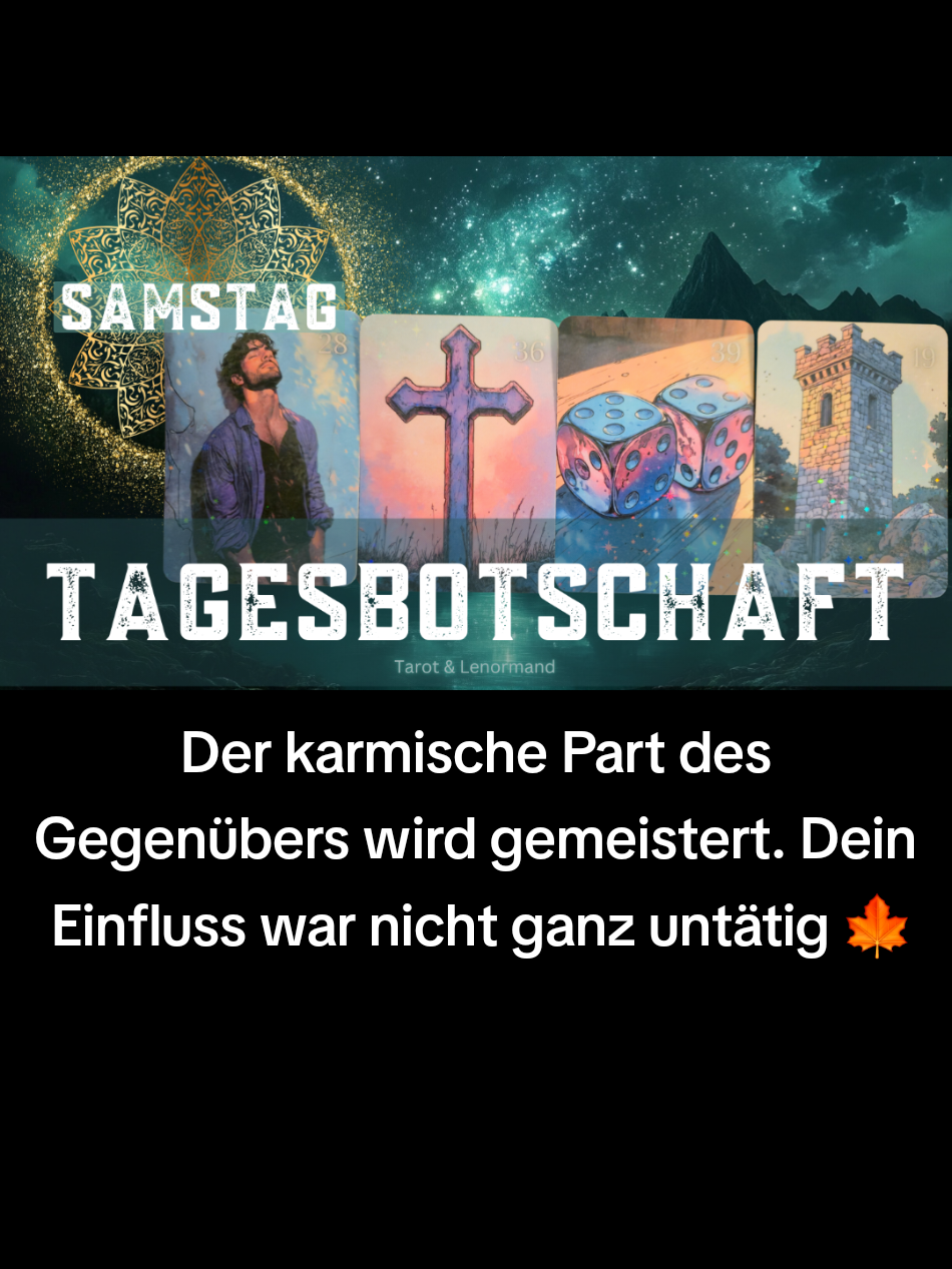 Der karmische Part des Gegenübers wird gemeistert. Dein Einfluss war nicht ganz untätig 🍁 🔮Für private Legungen und mehr schaue in meinem Onlineshop vorbei🔮⬇️ http://www.chayenne-tarot.de Bitte lese dir immer die Artikelbeschreibung durch, damit du weißt, welche Legung für dich geeignet ist. Nach Bestellung einer Kartenlegung über Shopify erhälst du eine diditale Datei mit meinen Kontaktdaten. Melde dich bitte über einen der Wege bei mir. Dankeschön🫶 ✨ Hinweis zur Zusammenarbeit mit mir ✨ Ich bin spirituelle Wegbegleiterin, keine Therapeutin – auch wenn viele Sitzungen heilsame Impulse bringen können. Meine Beratungen dienen der Selbstreflexion, Bewusstwerdung und persönlichen Weiterentwicklung. Ich arbeite intuitiv, medial und mit spirituell-psychologischen Werkzeugen wie Tarot, Astrologie oder Orakelkarten. Dabei begleite ich dich liebevoll dabei, eigene Antworten zu finden – doch ich stelle keine Diagnosen und führe keine therapeutischen Behandlungen im medizinischen Sinne durch. 🌀 Was du mich fragen kannst: Was will mir eine bestimmte Lebenssituation zeigen? Welche seelischen Themen wirken in einer Beziehung? Was hilft mir, mehr Klarheit, Selbstvertrauen oder Frieden zu finden? Was ist die tiefere Botschaft hinter einem inneren oder äußeren Konflikt? Wie kann ich spirituelle Werkzeuge für meinen Alltag nutzen? 💬 Was du mit einem Therapeuten besprechen solltest: Klinisch diagnostizierbare Themen wie Depressionen, Angststörungen, Traumafolgen oder Suchtverhalten Akute psychische Krisen oder Suizidgedanken Themen, die eine medizinische oder tiefenpsychologische Begleitung erfordern Ich begleite dich gerne mit Herz, Klarheit und Intuition – doch ich ersetze keine Psychotherapie. In manchen Fällen kann eine parallele Zusammenarbeit mit Therapeut:innen sehr wertvoll sein – und ist absolut kein Widerspruch zur spirituellen Begleitung. Danke für dein Vertrauen und dein Verständnis 🤍 Bitte bedenkt, dass meine Legungen nicht an feste Zeiten gebunden sind und sie lediglich als Seelenbegleitung anseht. Ich bin keine Hellseherin, die alles schön redet, wenn ich in den Karten ein Problem sehe, dann werde ich das sagen. Die Karten geben, die Karten nehmen und sie sind keine Rundumlösung, sondern eine Art Seelenhygiene. Sie bieten dir die Möglichkeit zur Selbsthilfe.❤ Meine Kartenlegungen ersetzen keinen Therapeuten oder Arztbesuch und ich liefere keine Heilversprechen oder eine Erfolgsgarantie. verwendete Kartendecks:🃏 ★Affiliate Link ➡️ ★ ☆  https://lovelysun.de/?ref=ANITASIEGMUND Das Seelenreise Tarot von Julia Aurelia findest du hier https://amzn.eu/d/aONPi2F Magic Soul Tarot: https://amzn.eu/d/1lVvK4u Das Blütenorakel von ArtemisAstrologieTarot bekommt ihr hier: https://amzn.eu/d/gQMRDY6 Das Shadowscape Tarot  https://www.shadowscapes.com /https://amzn.eu/d/eX8ztAb The Fountain Tarot: Illustrated Deck and Guidebook https://amzn.eu/d/fjvWkbM Orakelkarten von Ute Leilani Meuser: https://www.schirner.com/katalog/kartenset-witch-whispers-p-24665.html https://www.schirner.com/katalog/kartenset-luna-mondgefluester-p-25253.html Orakelkarten von Anja Blattner: https://reconnect-to-your-soul.com/kartenset-ichbinich-fuer-teenies-und-das-innere-kind/ https://reconnect-to-your-soul.com/kraft-fuer-deine-seele-kartenset/ Druckbare Orakelkarten download von Sacred Creative Co https://www.etsy.com/de/shop/SacredCreativeCo Liebe Grüße💜 Chayenne.... #kartenlegerin #lenormand #tarot #wunschpartner #seelenorakel #tagesenergie #kartenlegenlassen #medialelebensberatung #enchantedfairytalelenormand #hellseherin #energiearbeit #seelenbotschaft #liebeskummer #zukunftlesen #wahrsagen #horoskop #lichtarbeiter #liebesorakel #liebeslegung #medium #selbstliebe #spirituell #seelenliebe #astrologie #achtsamkeit #botschaft #sternzeichen #bewusstsein #erdenhelfer #erdenengel #tagesimpuls #tarotkarten #galaxylenormand #chayennetarot #chayennereading #sternzeichen #orakel #liebe #kartenlegen #lebensberatung 
