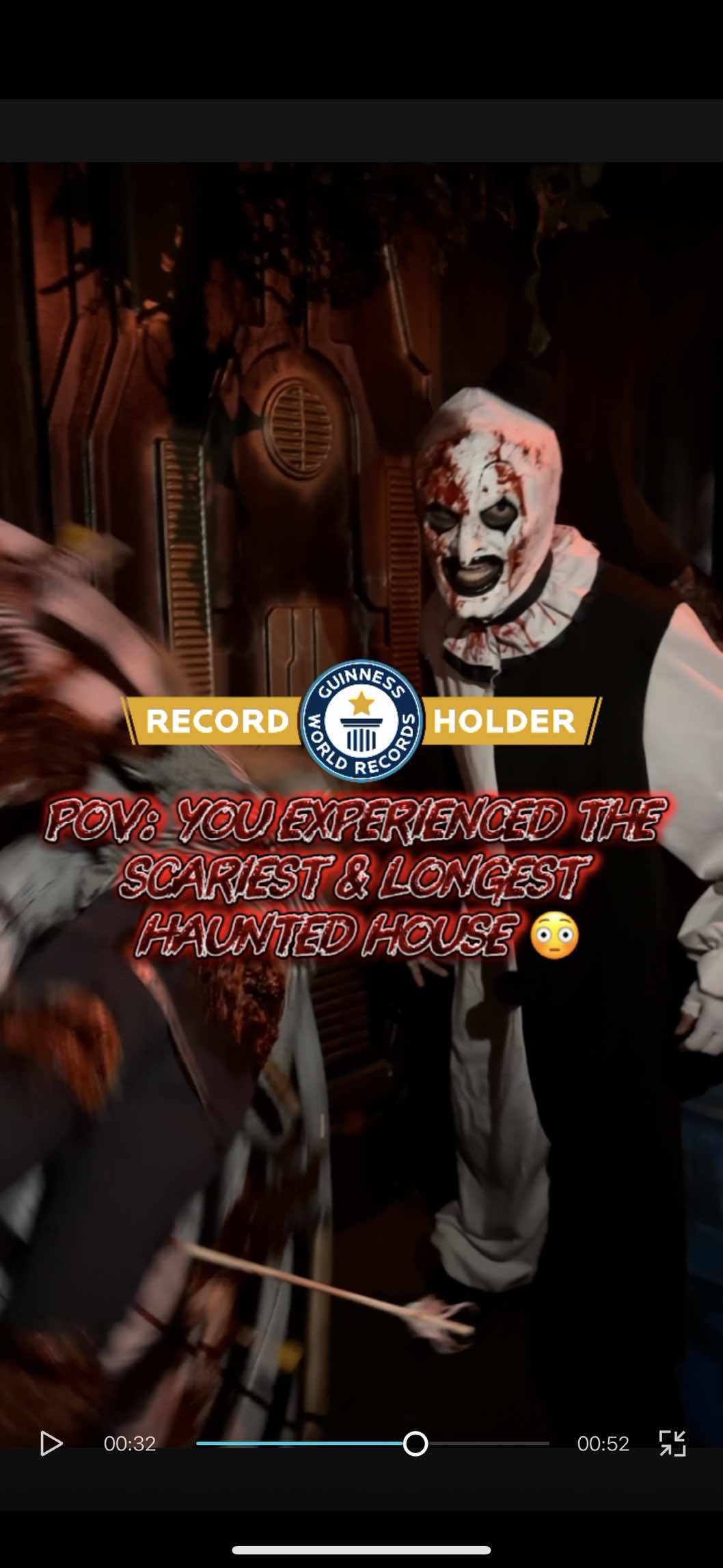 OMG! Just survived the SCARIEST & LONGEST haunted house in the world @Pure Terror Scream Park 😱 (yes, Guinness World Record certified!) only a few miles outside NYC 🗽. From clowns 🤡 to zombies 🧟‍♂️ to the most infamous serial killers 🔪… they had it ALL. Such a terrifyingly fun way to kick off Halloween 🎃💀🔥 Definitely worth every scream & every penny! Would you dare? 👀 #fypシ #viral #hauntedhouse #halloween #foryoupage 