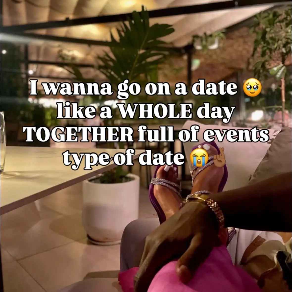 I wanna go on a date 🥹 like a WHOLE day TOGETHER full of events type of date 🥹🤞🏾 . . Who'd love to have a full day date ❓ . . 🗣️Send this to the person you'd love to have a full day date with ‼️ . . #manifestation #healing #datenight #singlequotes #lifequotes      