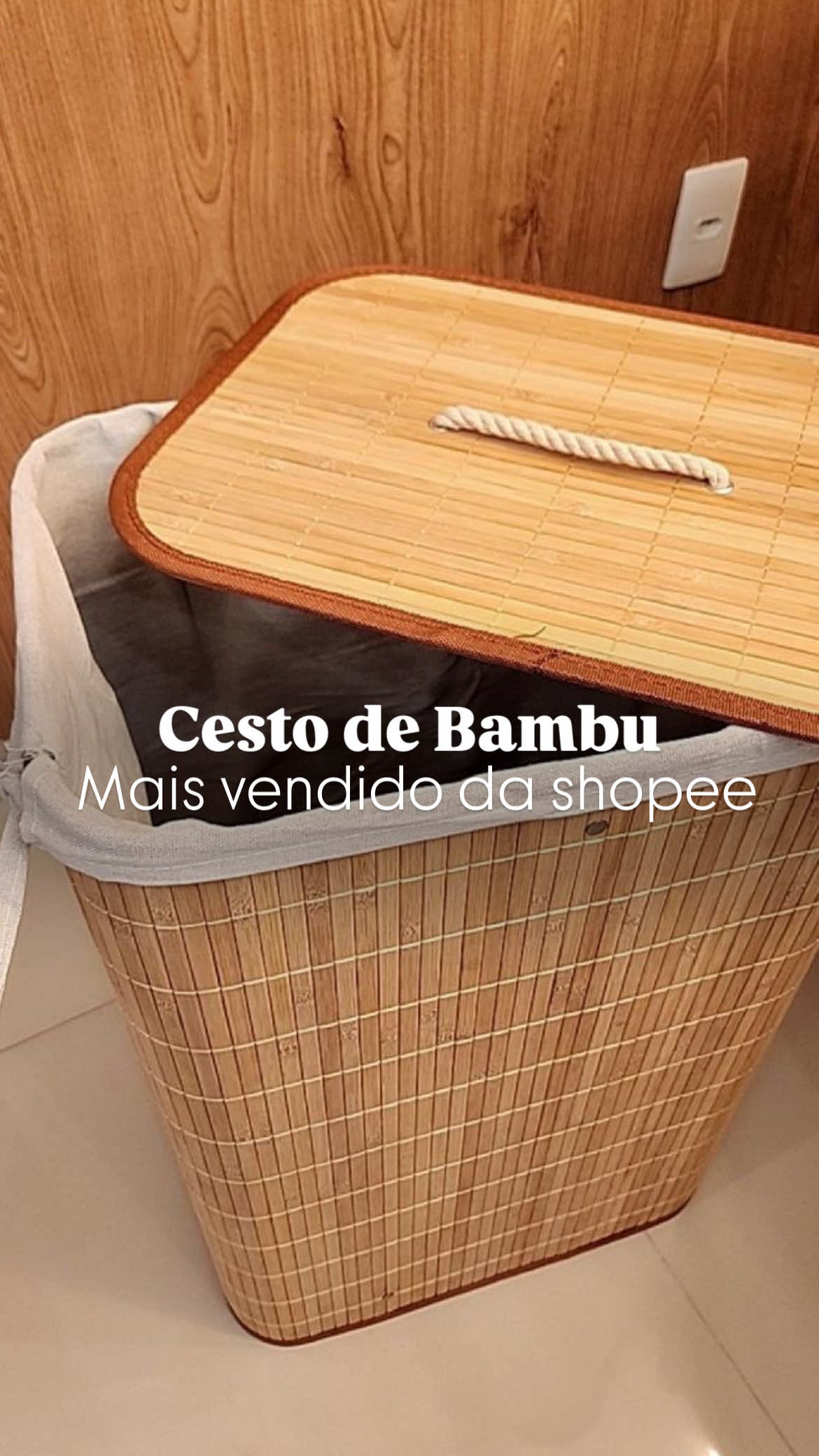 Cesto De Roupa Suja Bambu 72 Litros , comenta EU QUERO, que envio link 🧺✨✨  ##cesto##roupas##casa##viraltiktok##organizacao