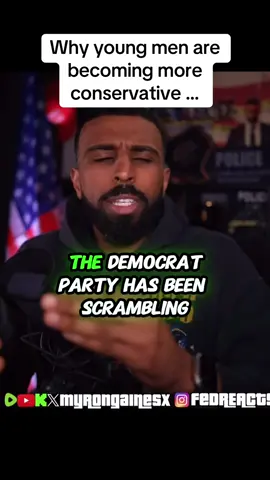 Why young men are becoming more conservative… #myrongaines #conservative #youngmen #usa #fyp 