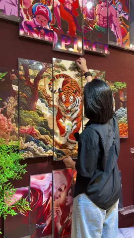 Tranh hổ siêu nét nèeeee!!! #tranhdantuongtrangguong #rumeme #tranhghep5tam #tranhho 