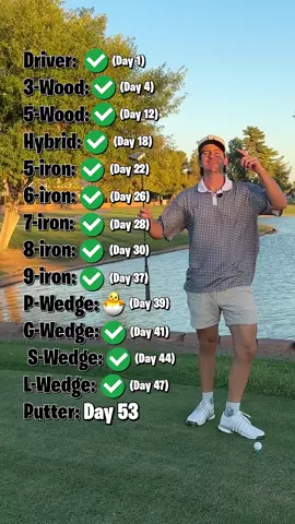 Day 53 of making a par with EVERY golf club in my bag on a par 3 over the water! #golftok #golf