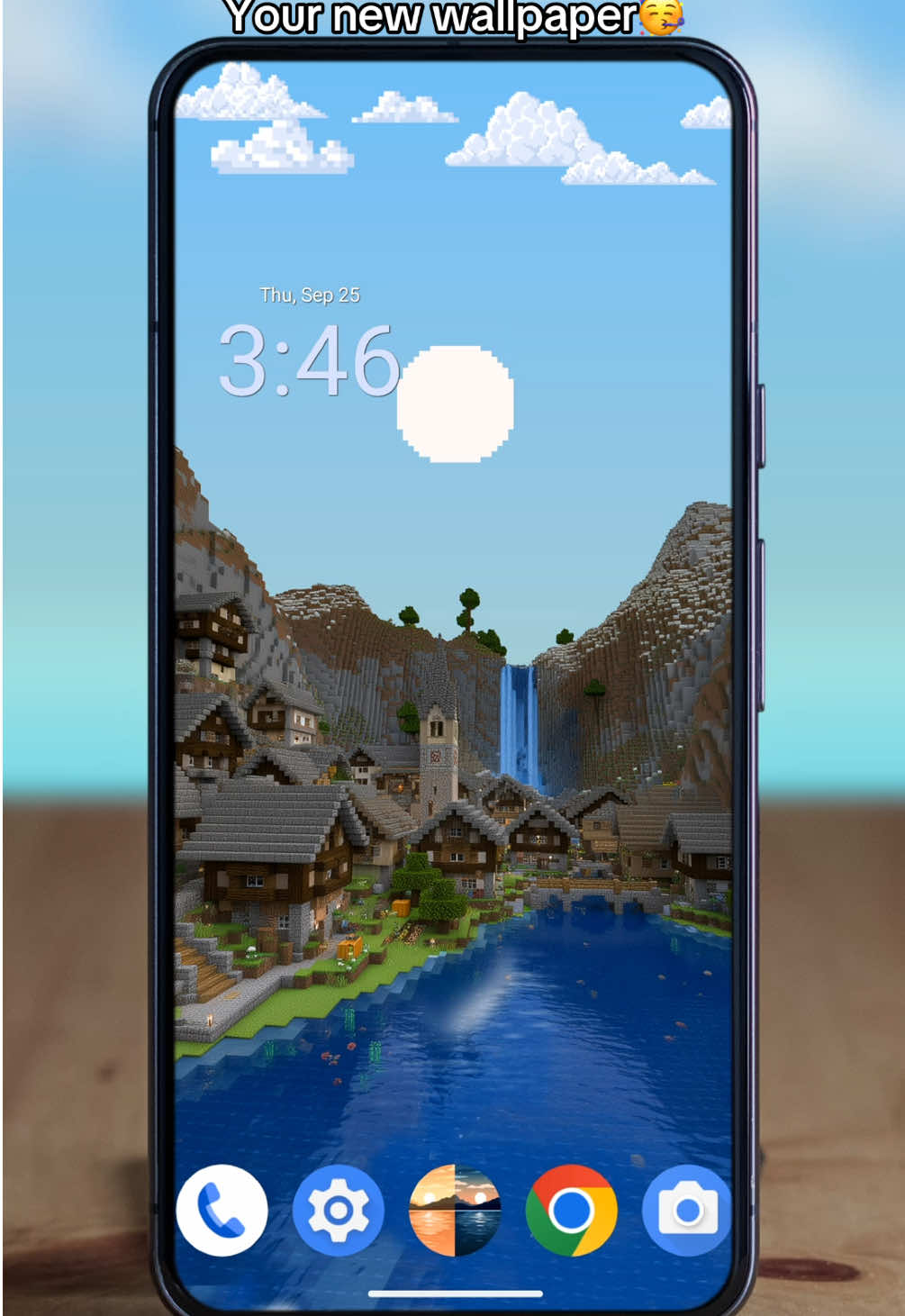 Your new Minecraft wallpaper will have day and night animation. You can create custom Minecraft wallpapers with realtime sunsets and sunrises. #wallpaper #livewallpaper