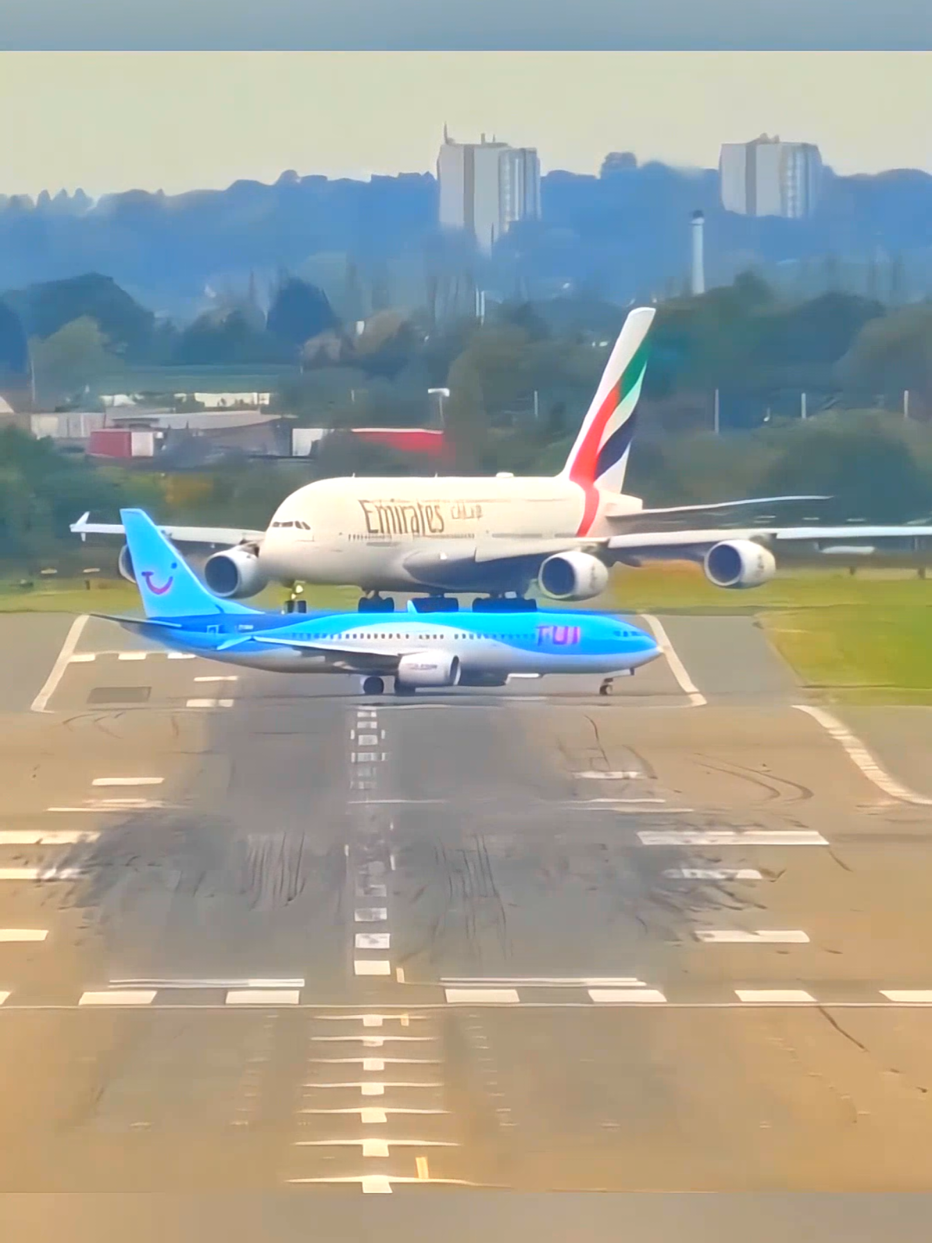 Epic Departure: Emirates A380 at Birmingham Airport  #Emirates #BirminghamAirport #AviationLovers #PlaneSpotting #Takeoff #A380 #TravelGoals #FlyEmirates #Airline #BHX #AviationPhotography #JetSetter #Airbus #Explore 