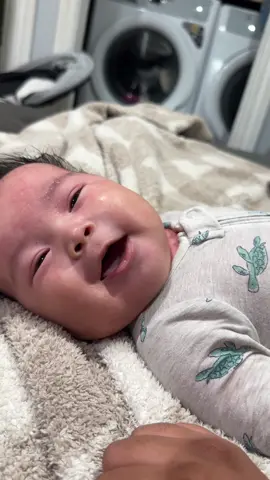 Did you understand what he was telling me because I didn’t 😅 I swear he wants to talk already  #babytalk #babynoises #babyfever #babyboy #babytiktok 