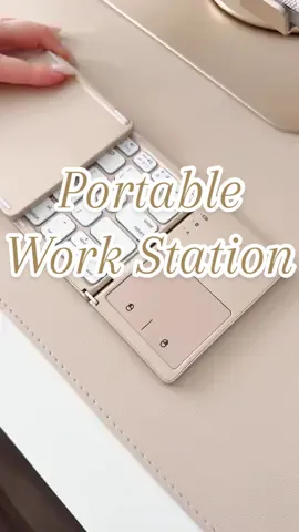Portable work station 🤍  #laptopstand #portablekeyboard #keyboard #homeoffice #remotework 