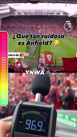 ¿Qué tan fuerte suena Anfield? Medimos los decibeles y estos fueron los resultados 🤯 #PremierLeague #liverpool #TikTokDeportes 