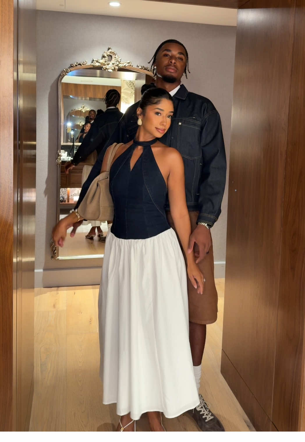 double denim 🤍 matching with my hubby for my birthday 🎂 #couple #coupleoutfits 