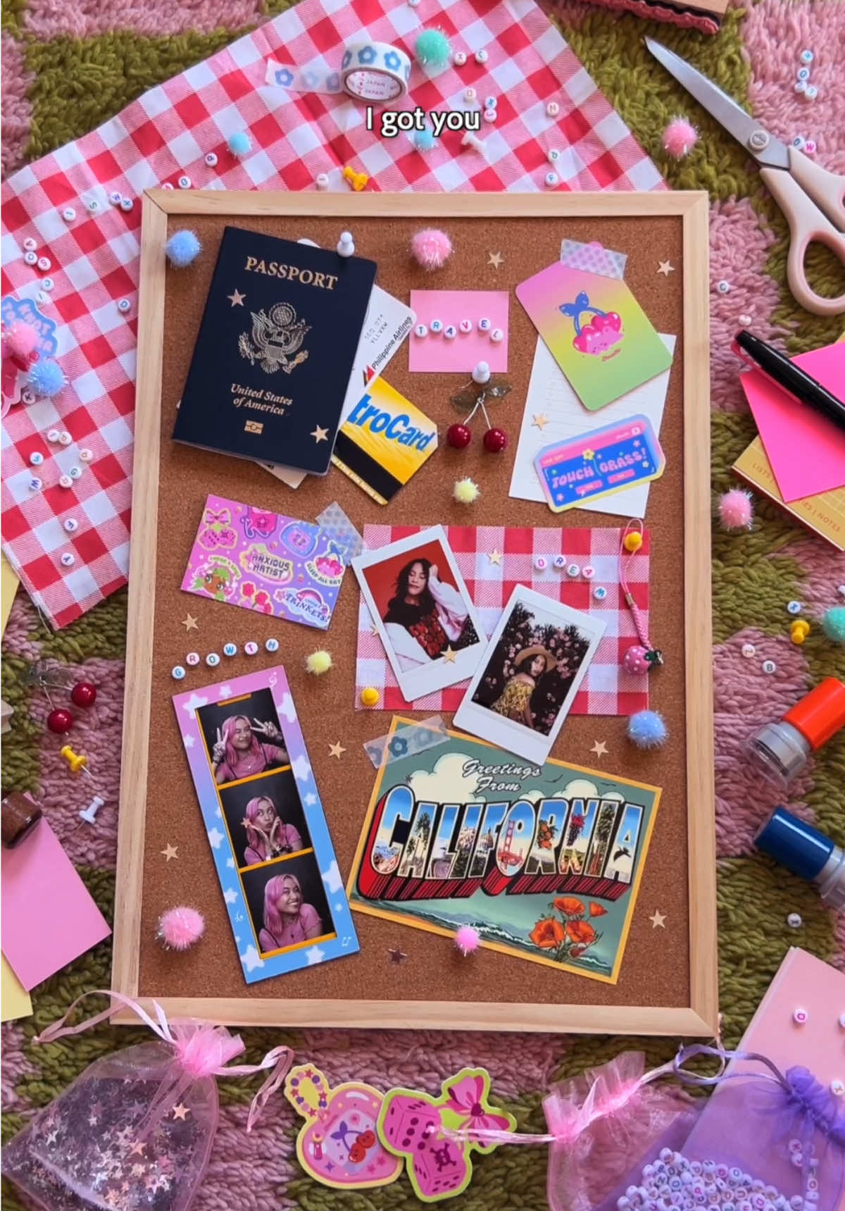 my take on the cork board wallpaper trend 💫 i designed this cute collage with adobe express to remind myself to keep going 💗 #AdobePartner #Ad #CommunityxAdobe #adobeexpress 