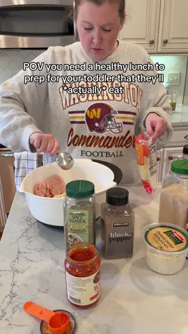 Pizza chicken nuggets!! INGREDIENTS * 1 lb ground chicken or turkey * ¼ cup breadcrumbs mixed into the meat for binding * 2 tbsp pizza sauce * ¼ cup shredded mozzarella * 2 tbsp grated Parmesan * 1 tsp Italian seasoning or oregano + basil * ½ tsp garlic powder * ½ tsp onion powder * ½ cup grated zucchini squeezed well to remove excess water * ½ –¾ cup breadcrumbs plain or Italian-style, for coating * Olive oil spray or drizzle INSTRUCTIONS 1. Preheat oven to 400°F (200°C). Line a baking sheet with parchment paper. 2. Grate zucchini and squeeze out as much liquid as possible (using a towel or paper towel). 3. In a bowl, mix ground chicken, zucchini, ¼ cup breadcrumbs, pizza sauce, cheeses, and seasonings until combined. 4. Scoop ~1 tbsp portions, shape into nuggets. 5. Press nuggets into breadcrumbs to coat. Place on the baking sheet. 6. Lightly spray or drizzle with olive oil. 7. Bake 15–18 minutes, flipping halfway, until golden and cooked through (165°F internal temp). #toddlerrecipe #toddlerlunch 