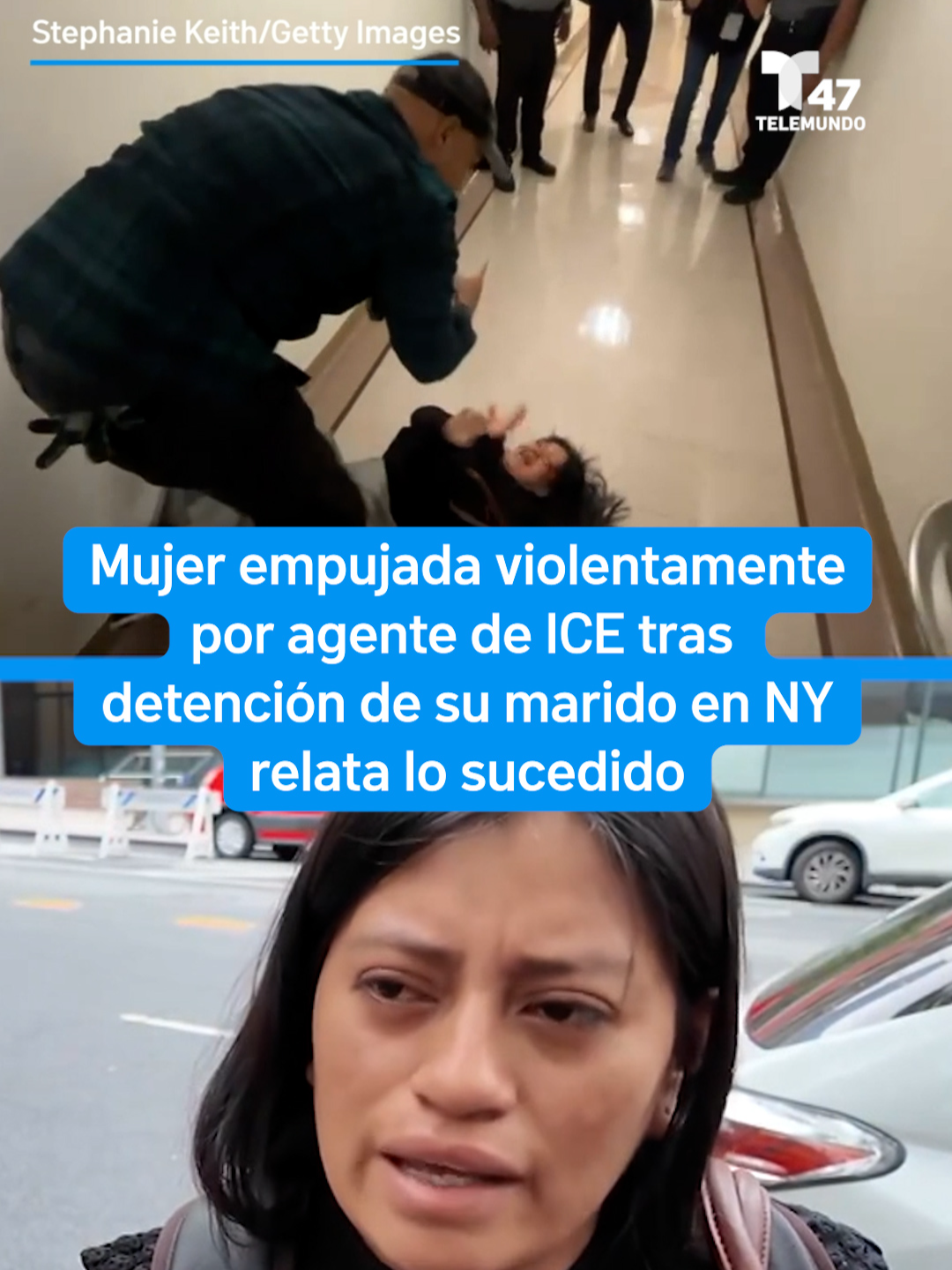 Una dramática escena se vivió en el edificio de Federal Plaza en Manhattan el 25 de septiembre 2025, cuando una mujer ecuatoriana fue empujada al suelo por un agente de ICE tras sus llantos de desesperación por la detención de su esposo. Mónica Elizabeth Moreta relató lo sucedido, diciendo en parte: “me cogió como un trapo viejo y me botó al piso”. Productora: @jenny_v_news #inmigracion #ice #nyc #noticias