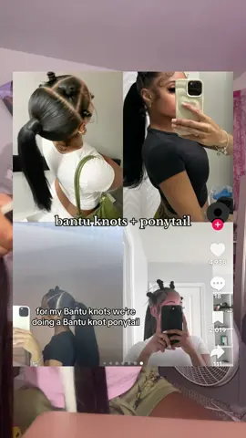 Let me just say this isn’t a tutorial, it’s just me 🥰 #bantuknotponytail #newhairstyle 