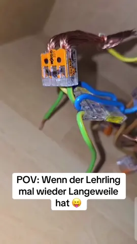 POV: Wenn der Lehrling man wieder Langeweile hat… 🤣 #foryoupage❤️❤️ #elektriker #foruyou #wago 