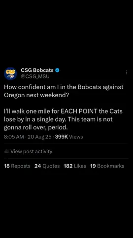 If you're expecting any rationality out of me, you're mistaken. This is how I spent my day on September 2nd.#montanastate #fcs #CollegeFootball #gocatsgo 