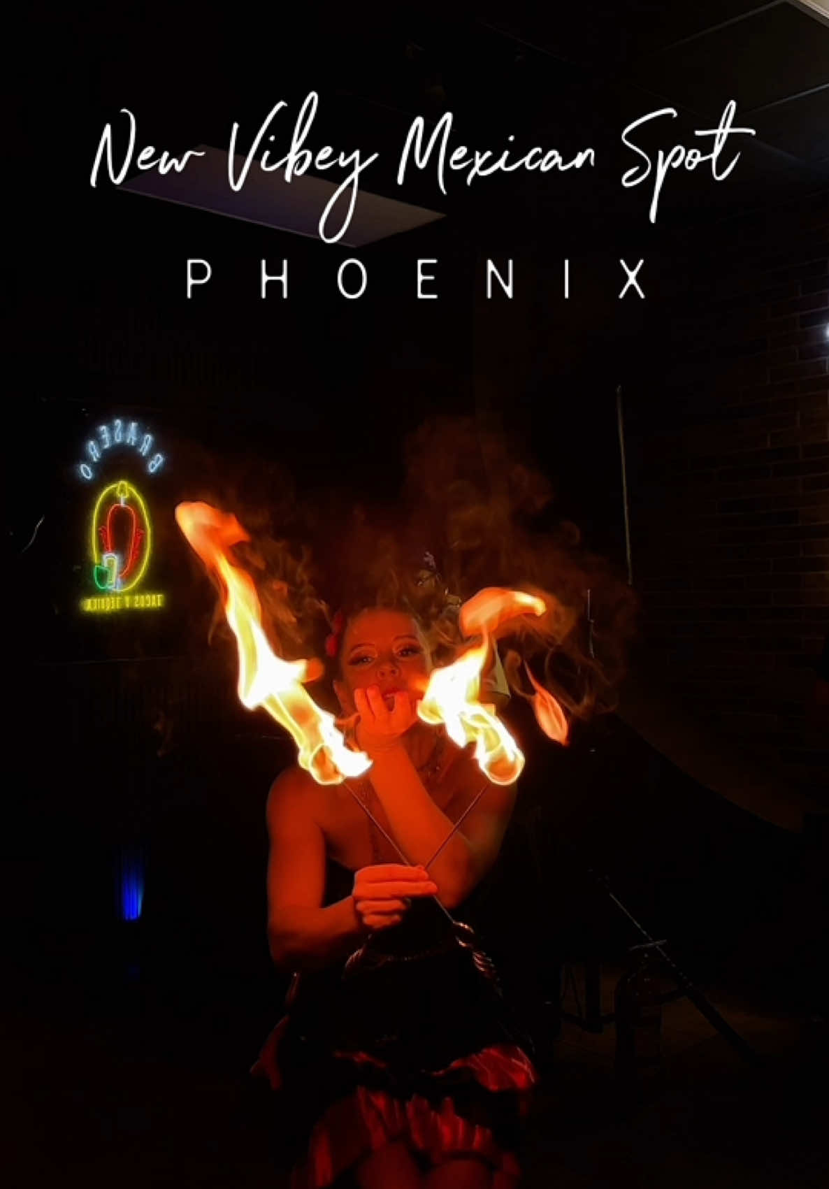 🔥 New spot alert, Phoenix! @Brasero Tacos y Tequila is bringing family traditions straight from Jalisco with recipes passed down 4 generations. Think bold flavors, fire dancers, live music, and some of the best tacos you’ll ever try.    🔥 Fridays & Saturdays: DJs + Fire Dancers 🎶 Mariachi Sundays  🍹 Happy Hour: 3–6 pm  🍸 Reverse Happy Hour: 10 pm–12 am (2-for-1 wells + $1 off tacos)   What I tried 👇   🍹 Drinks Volcan de Mango 🌋🥭 Luz del Sur ☀️🍸   🌮 Food Al Pastor Quesadilla 🧀🌮 Pezcado Asado 🐟🔥 Brasero Pasta 🍝✨ Brasero Plate with Ribeye 🥩🔥 Tacos: Birria 🥩, Tripa 🤍, Cabeza 😍   📍 3911 E Thomas Rd Ste F5, Phoenix, AZ 85018