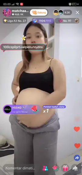 bumil live Spil perut pake crop top hitam#bumil #bumilcantik #perutbuncit #croptop 