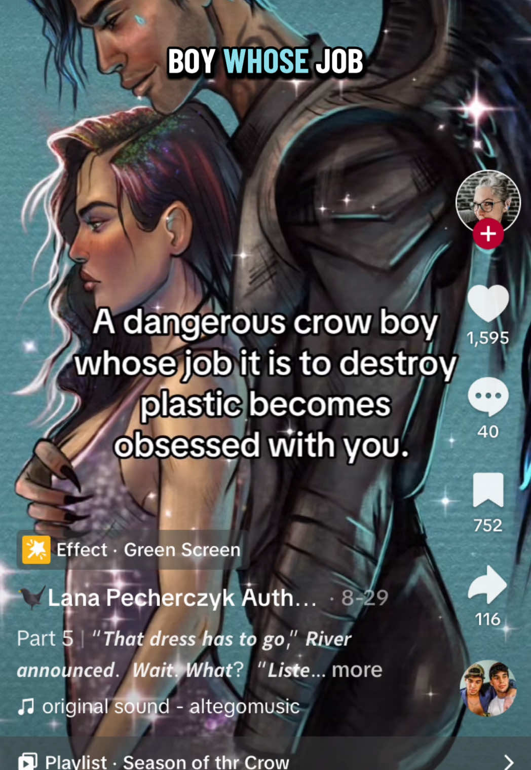 the dangerous crow boy whose job it is to destroy plastic is coming for you #crowboy #tumblr #BookTok #darkfantasy #romance #meme #funny