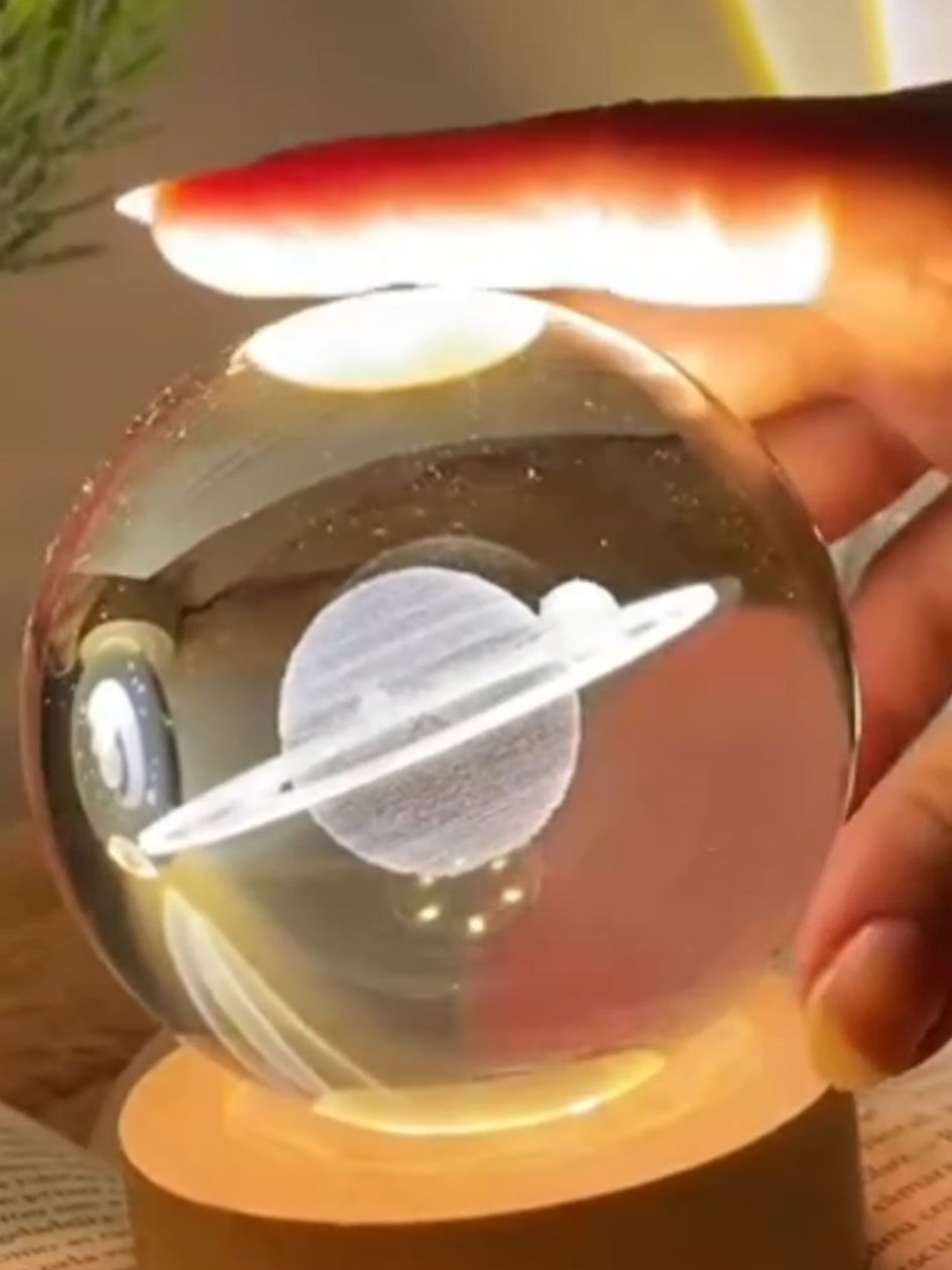 LED 3D Bola de Cristal! #Luminária3D #DecoraçãoCriativa #AbajurDecorativo