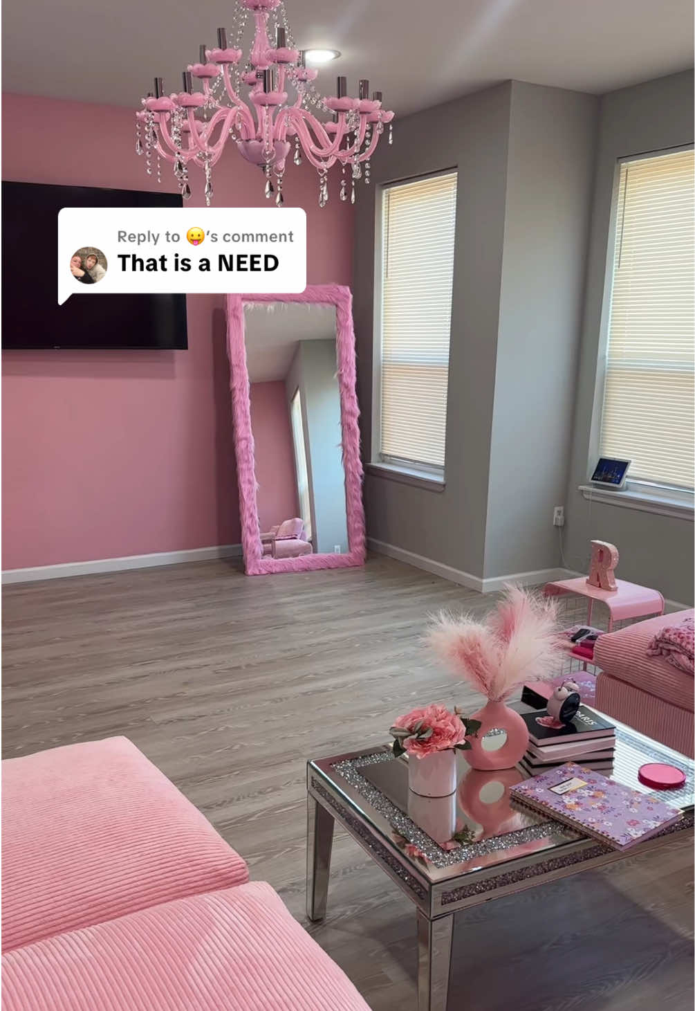 Replying to @😛 this pink fur mirror is definitely a need pink lovers! 
