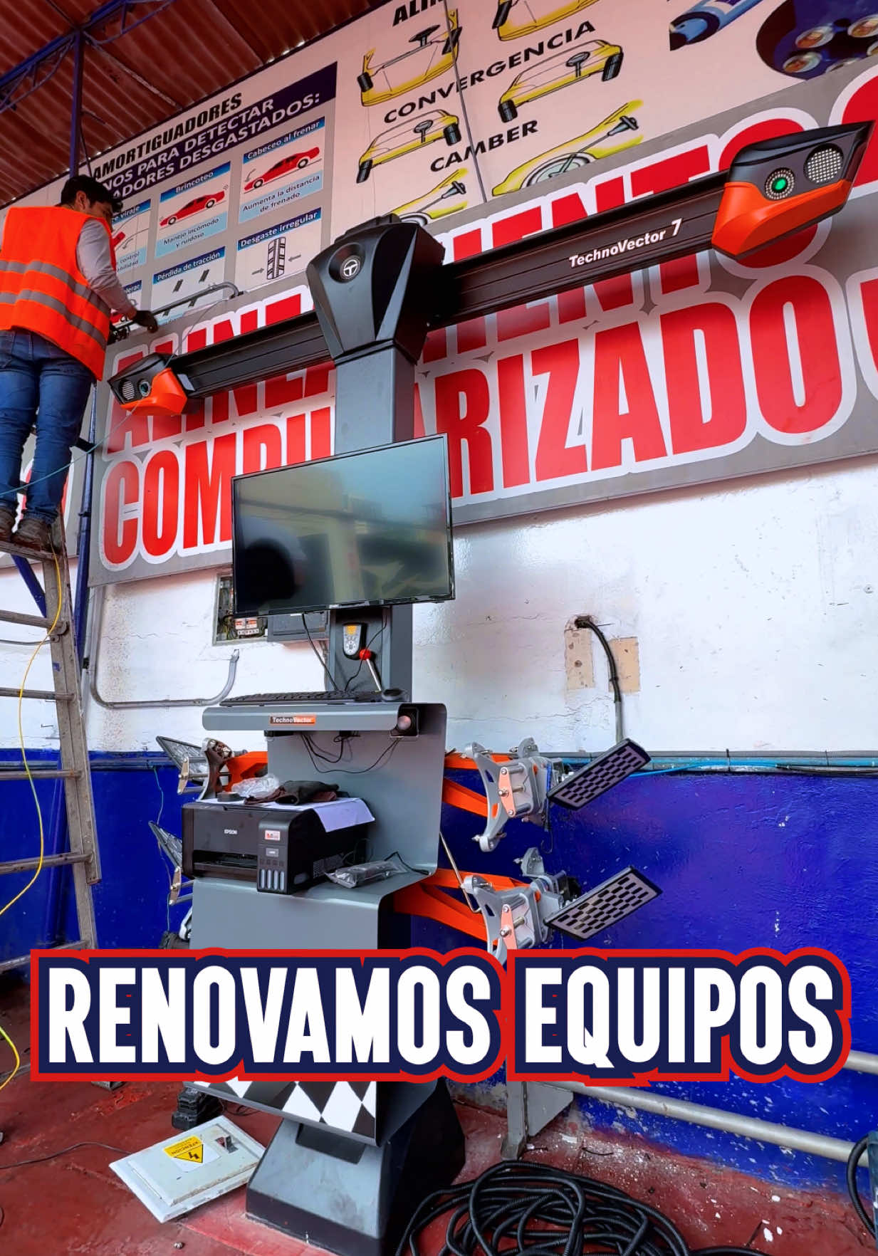 Para asegurarles una atención efectiva buscamos equipos con la base de datos más completa del mercado 👨‍🔧🤝 Visítanos en nuestra sede Miraflores ubicada en General Mendiburú 800 📍 #alineamiento #equipamiento #technovector #elevador #launch 
