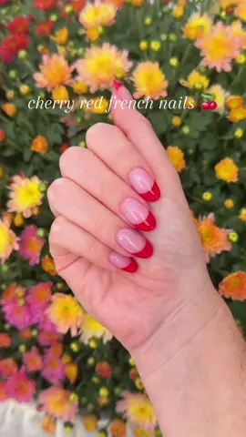 officially fall with these bad boys 💅🍁🍒 #rednails #cherryrednails #nailtok #autumnnails #frenchmanicure 