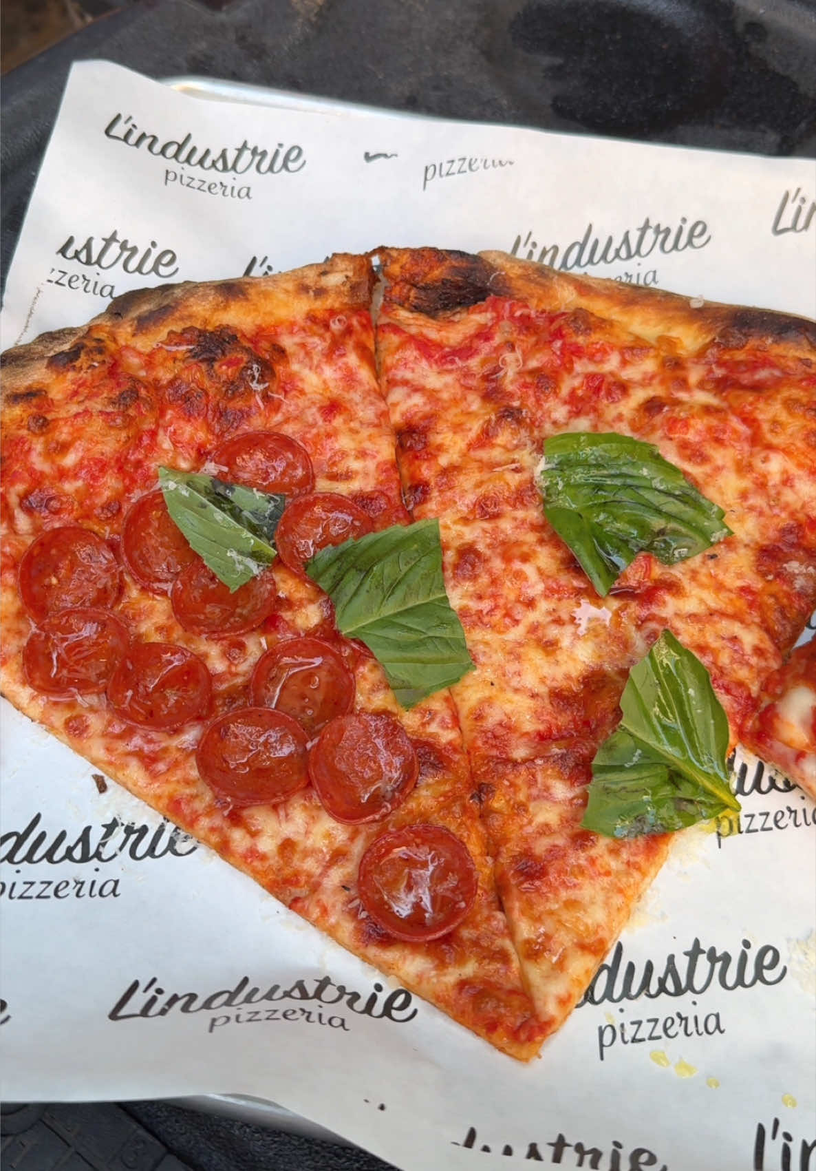 Is L’industries Pizza actually worth the hype? 🍕  #pizza #nycfoodie #nycpizza #mukbang #cheesy 