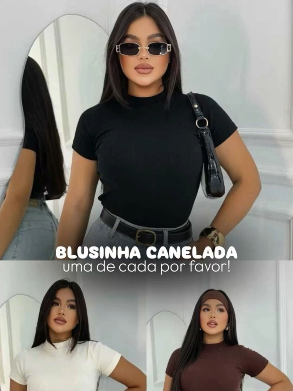 Blusa  Básica Canelada feminina. #fashion #moda #pov  #viraltiktok  #fpy 