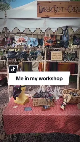 No Temu reselling here! Just me in my workshop crafting away🖤You can find me and my handmade leather goodies at the NYRF next to the Fortune Stage this weekend. I can’t wait to see you all out there✨ #leathercraft #leatheraccessories #renfaire #crafter 