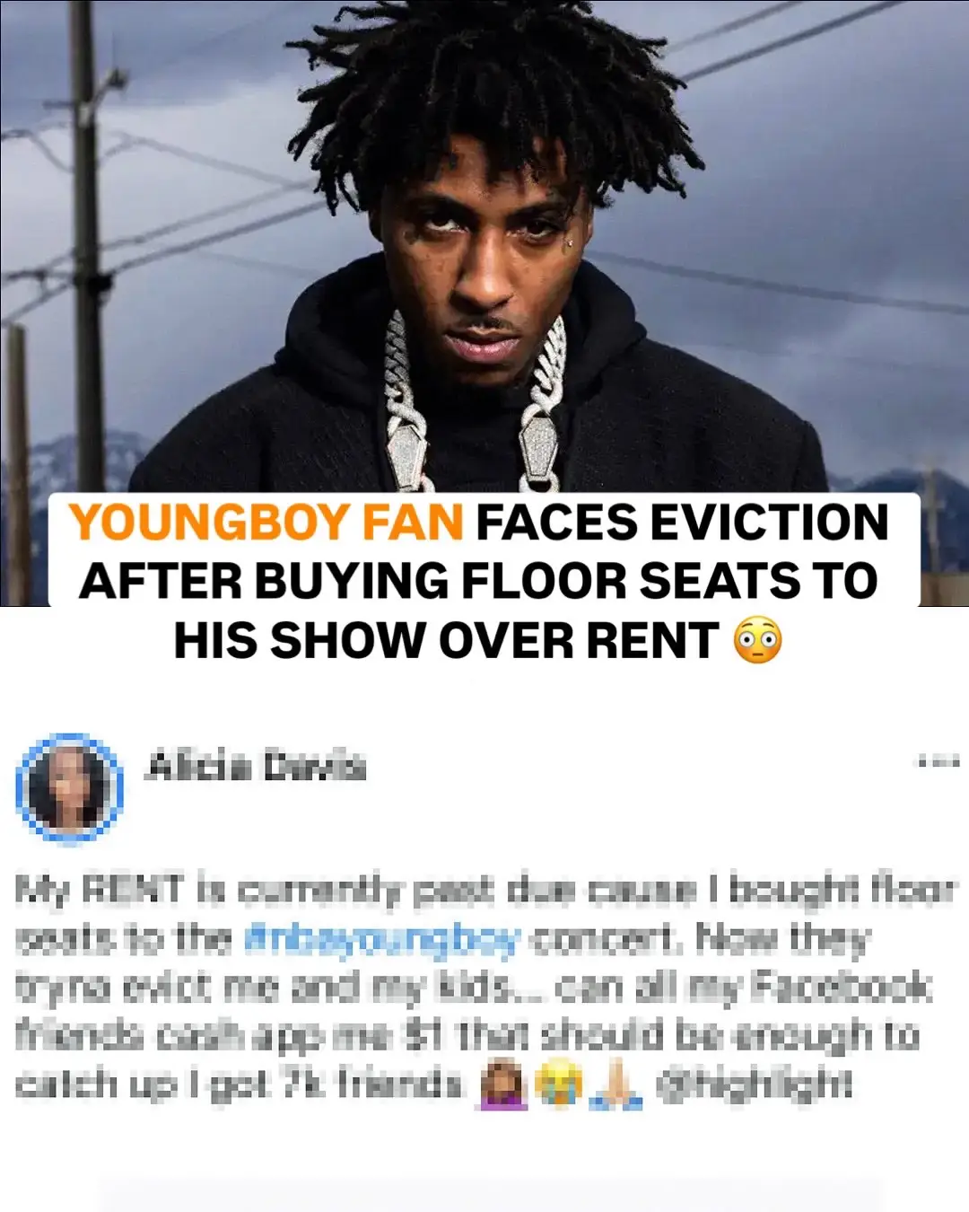 A #NBAYoungBoy fan says she might get evicted after paying for floor seats to his show over rent‼️😭 Has this ever happened to y'all⁉️ #RapTV #YoungBoyNeverBrokeAgain #NBAYB #NBAYoungBoymusic 