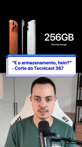 🤑 Armazenamento custa caro? 🎙️ No Tecnocast 387, batemos um papo sobre os lançamentos recentes da Apple, e o novo padrão de armazenamento no iPhone que também sofreu aumento no preço.  Quer ouvir o papo completo? 🎧 Dê o play no Tecnocast 387!  #Tecnocast #iPhone #Armazenamento #Smartphone 