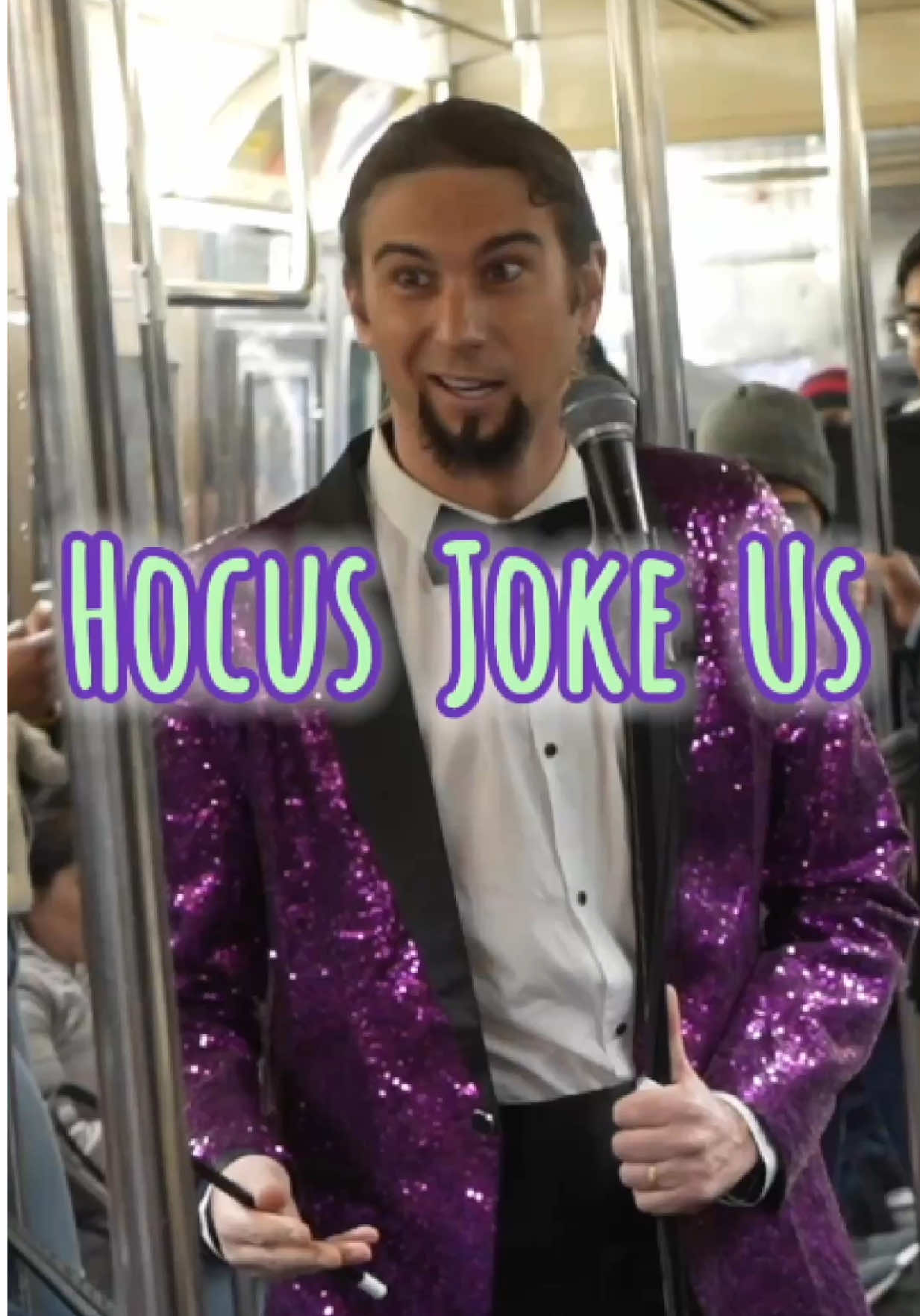 A magician does stand up on the subway in NYC. #comedian #magician #magic 