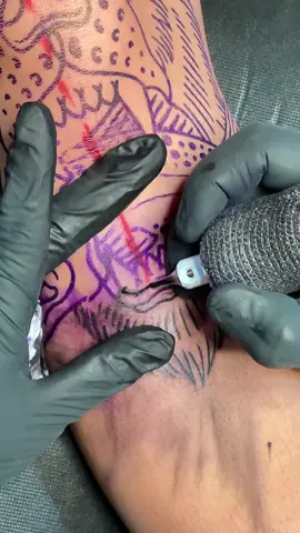 Some line work #kneetattoo #775 #beartattoo 