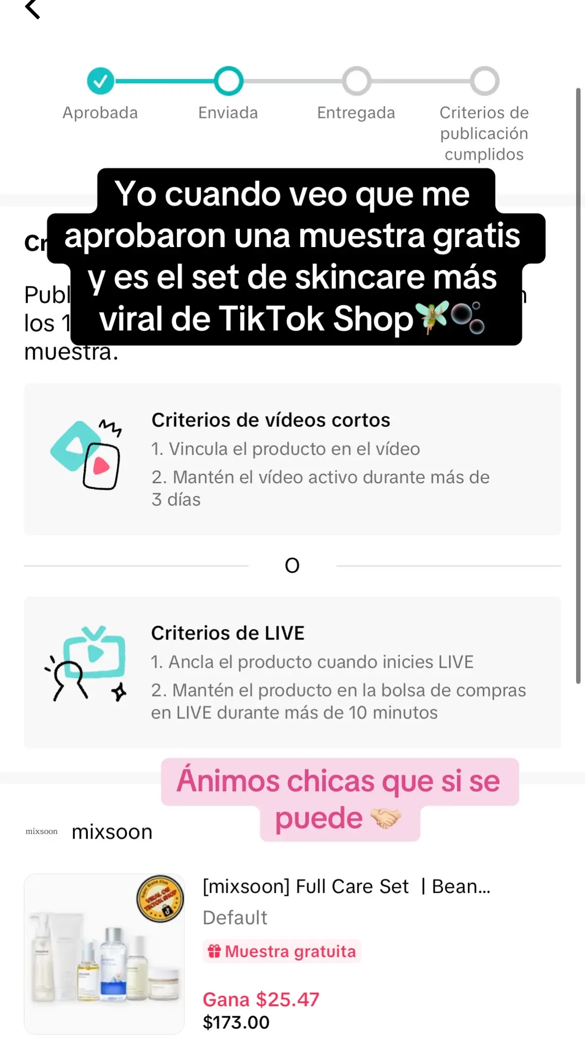 Al fin @mixsoon 🥹🖤 #muestrasgratis #mixsoon #skincare #contentcreator #paratii 