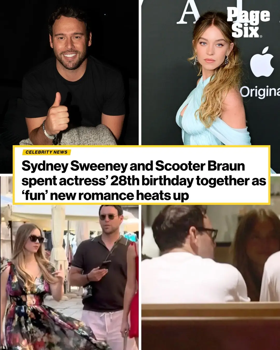 Sydney Sweeney rang in her 28th birthday with Scooter Braun. 🎉❤️ The actress “had a great time celebrating with” the 44-year-old producer earlier this month, it was reported Friday. While the outlet did not specify how the duo spent the special day, the “Euphoria” star previously documented her birthday getaway to Utah via Instagram. In the carousel, the “Housemaid” star cliff jumped, rode a jet ski and ate a special birthday dessert while wearing a colorful crown in the carousel. While Braun did not appear to be pictured in the upload, many of Sweeney’s pals were featured in the photos. 📸: James Veysey/Shutterstock; Getty; REUTERS