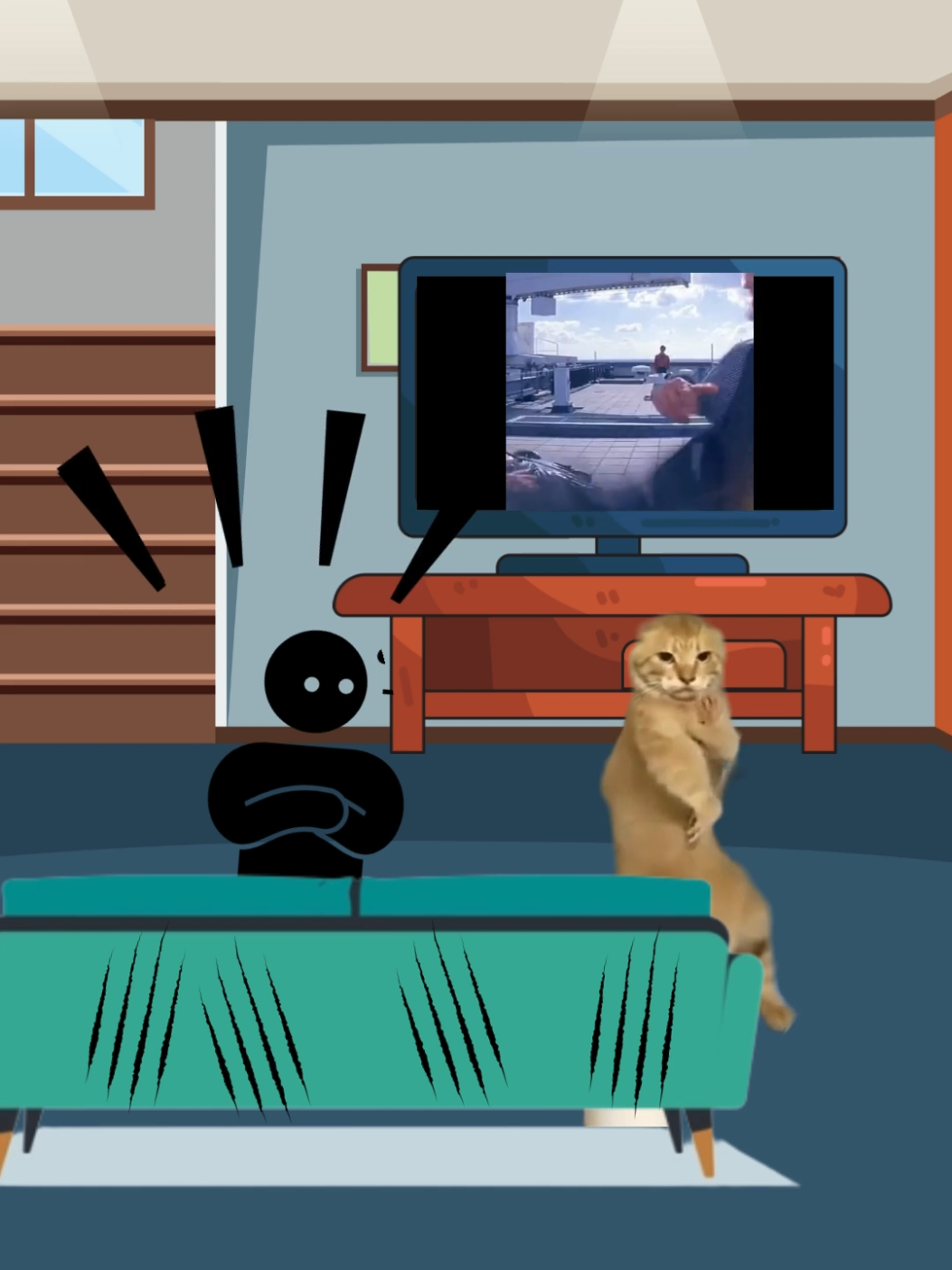 The figther cat. #horrortok #creepy #analoghorror #