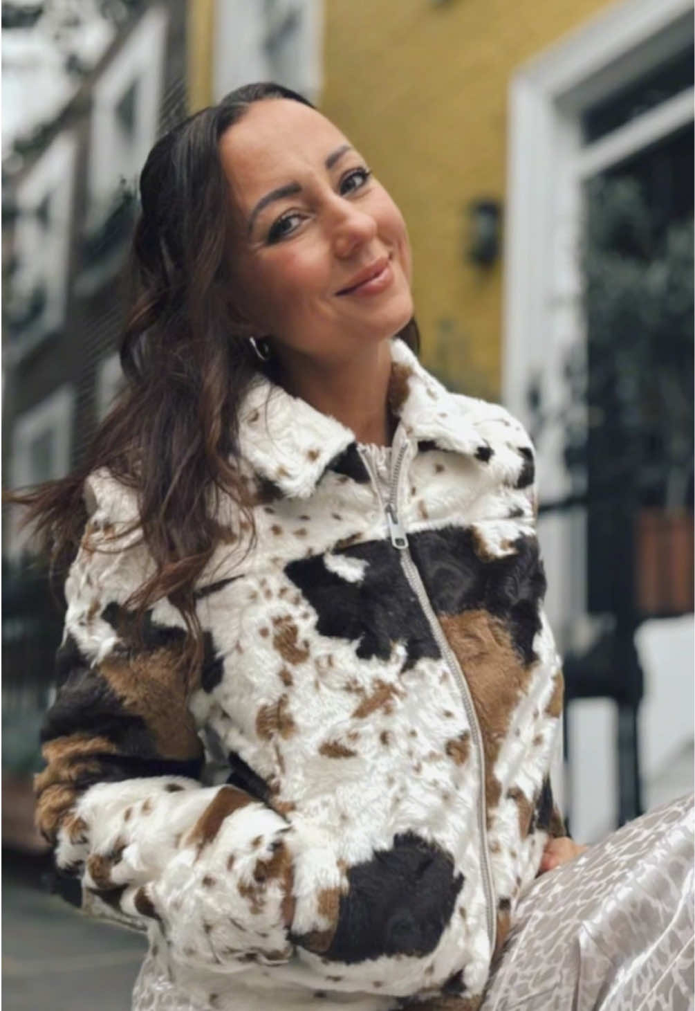 Everyday Style… from @Marks & Spencer 🐄  Matched with a transitional co-ord… guess who’s taking their autumn wardrobe up a level with a cow-print trucker… and I’m loving the look? 👀    #ugccreator #fashion #marksandspencer #OOTD #chealsea      