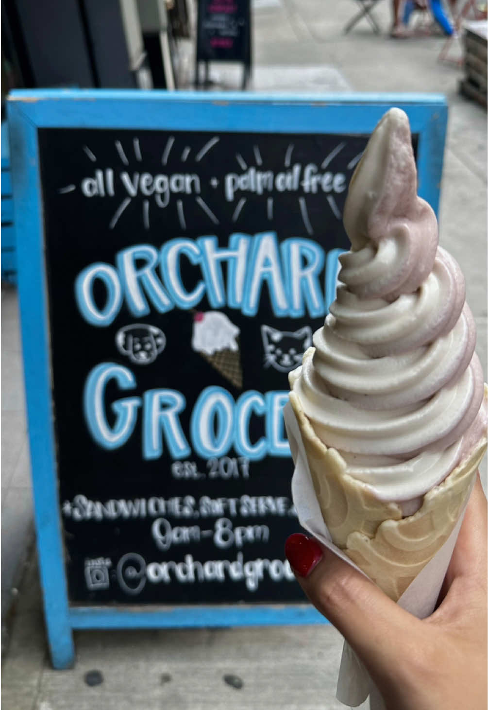 SAVE THIS POST for an all vegan grocery store & deli in New York!✨🗽 @Orchard Grocer was on my list of vegan places to visit for the LONGEST and I’m thrilled I finally got to check them out bc I’m obsessed!💚 They have a huge selection of vegan pantry items, an amazing sandwich menu, and dare I say the best vanilla & strawberry soft serve in the city!!?🍓🍦 We tried The Monty and The Miles sandwiches and loved both! Also grabbed some vegan meats - they carry so many like @chunk_foods @Impossible Foods @Beyond Meat  MUST VISIT and then swing by Moo Shoes next door for some more cruelty-free shopping!!🛍️ 📍78 Orchard St, New York #vegantiktok #nycvegan #newyorkvegan #vegan #plantbased 