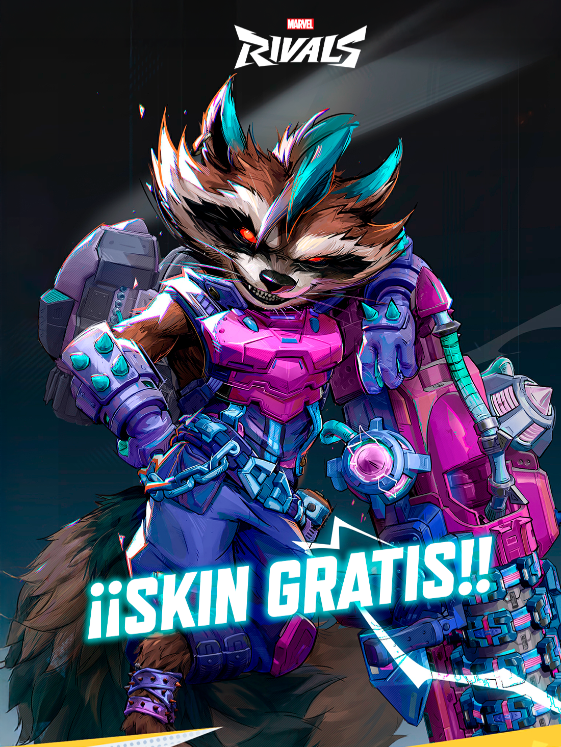 Nuevo drop para MARVEL RIVALS esta vez SKIN GRATIS a Rocket Raccoon 🔥😱 #MarvelRivals #HeartoftheDragon #Newskin #MarvelGames #gratis