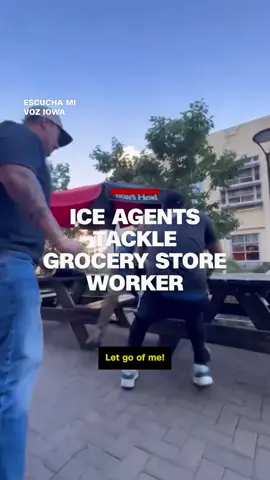 Videos show ICE agents in plain clothes tackling Iowa City grocery store worker as he screams for help.